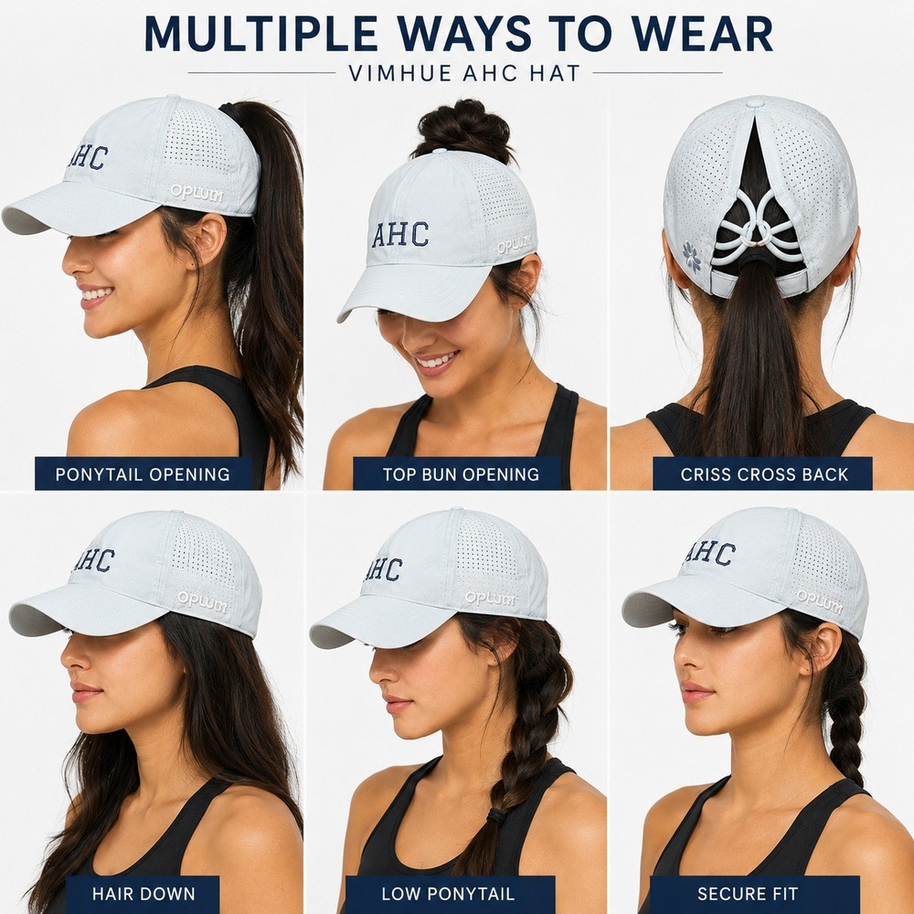 VIMHUE Ponytail Baseball Cap Womens 57 Light Blue New AHC UPF 50+ Athletic Hat